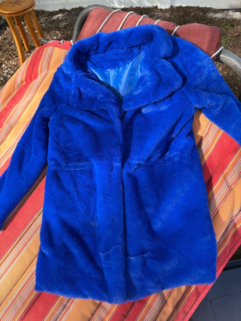 Women's Electric Blue Teddy Coat - Plush Faux Fur Jacket